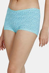 Zivame Low Rise Full Coverage Boyshorts - Gardenprint Aruba Blue — thumbnail 3